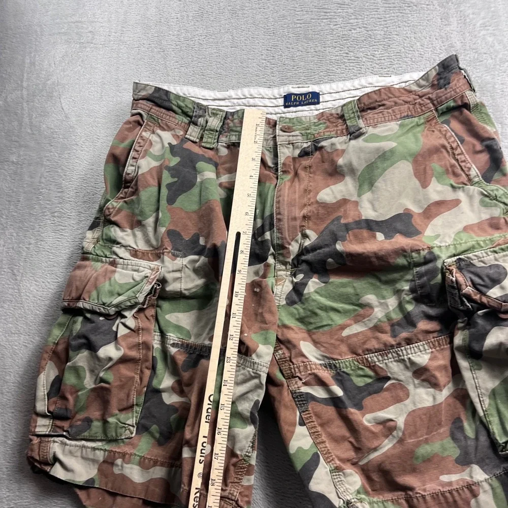 Polo Ralph Lauren Mens Camo Cargo Shorts Size 38 Woodland Camouflage Military